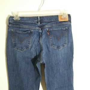 Levis 505 Straight Leg Stretch Blue Denim Jeans Womens Size 12